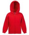 SS107B SS825 Kids Hooded Sweat Jkt 70/30 Red colour image
